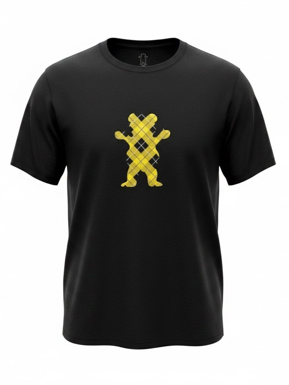 Grizzly Griptape OG Bear Tee Black/Yellow Plaid